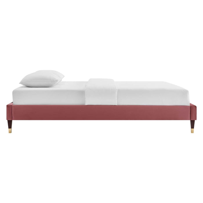 Harlow Queen Performance Velvet Platform Bed Frame