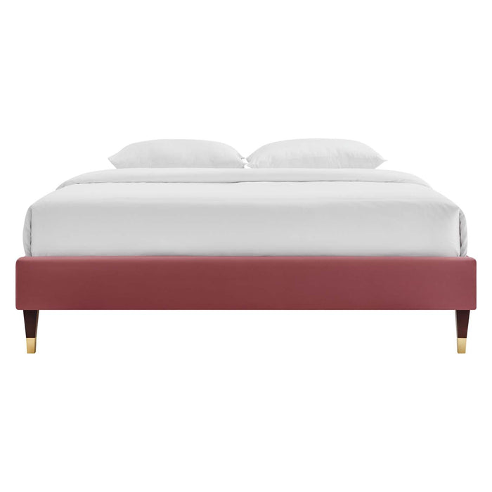 Harlow Full Performance Velvet Platform Bed Frame