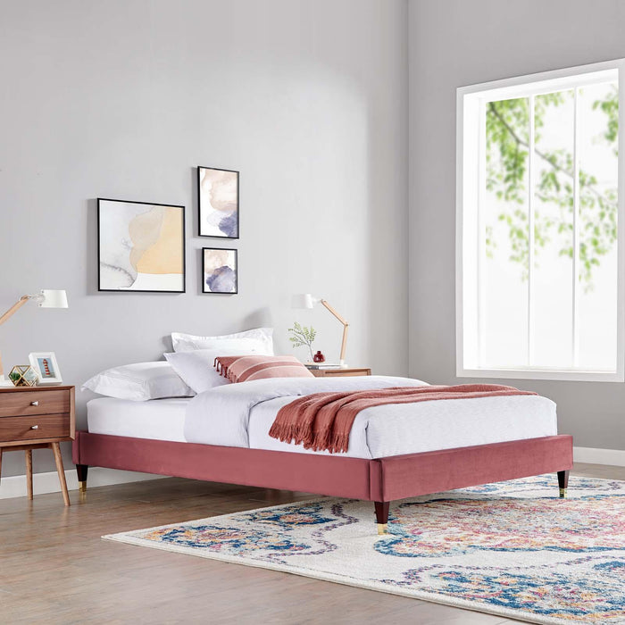 Harlow King Performance Velvet Platform Bed Frame