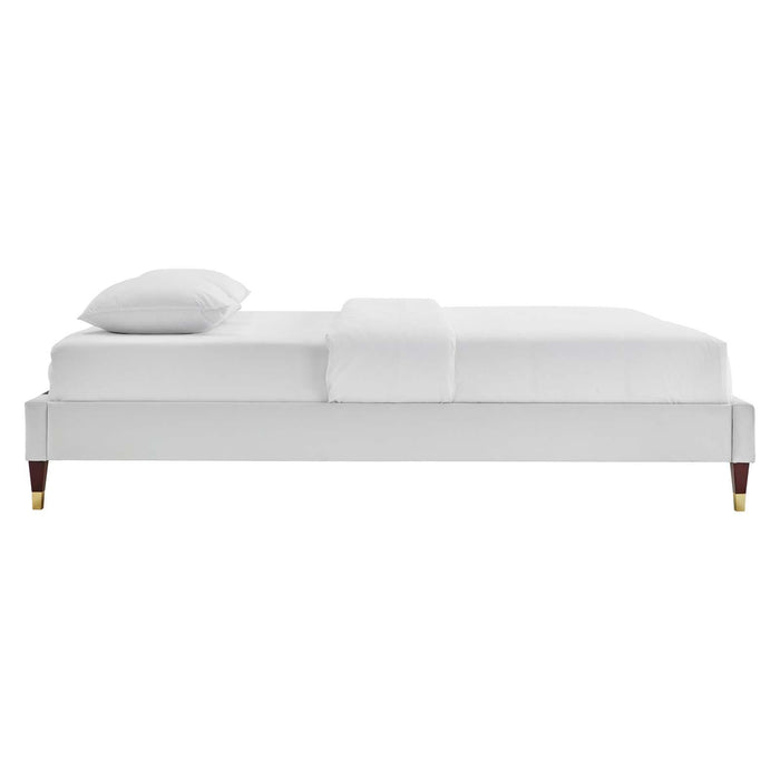 Harlow Queen Performance Velvet Platform Bed Frame