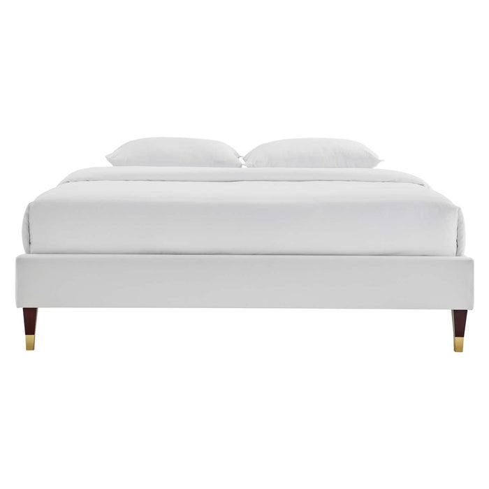 Harlow Full Performance Velvet Platform Bed Frame