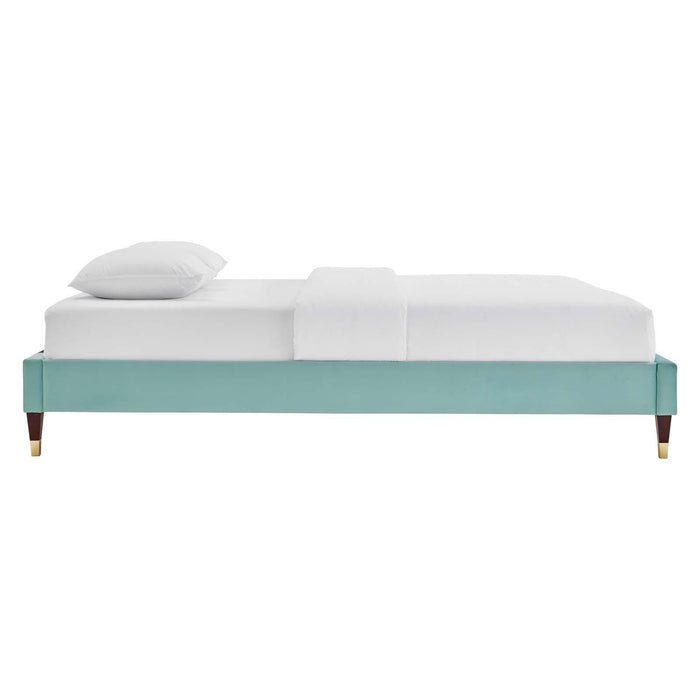 Harlow King Performance Velvet Platform Bed Frame