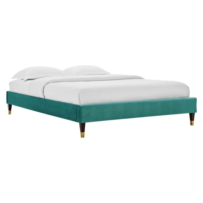 Harlow King Performance Velvet Platform Bed Frame