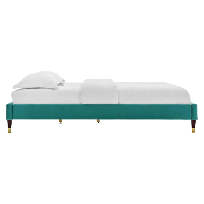 Harlow Queen Performance Velvet Platform Bed Frame