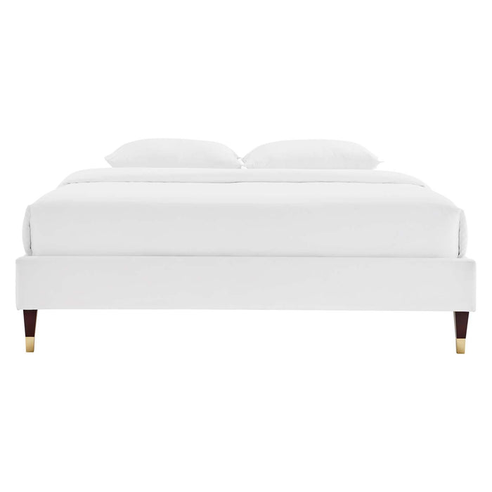 Harlow Queen Performance Velvet Platform Bed Frame