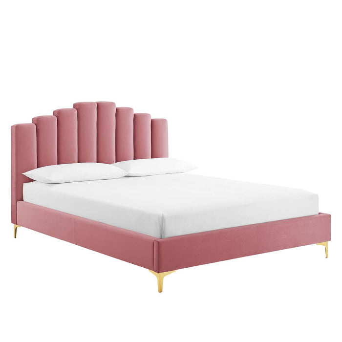 Olivia Queen Performance Velvet Platform Bed image