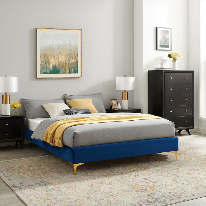 Sutton King Performance Velvet Bed Frame