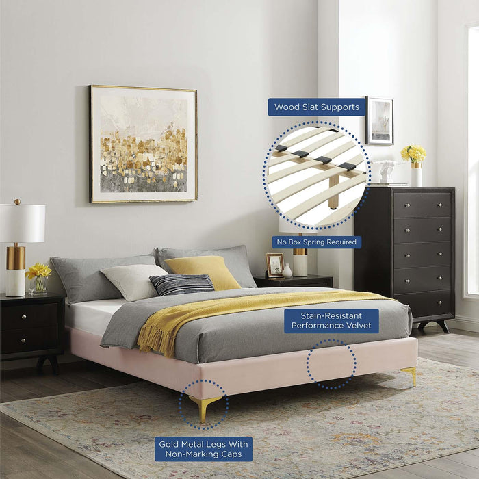 Sutton King Performance Velvet Bed Frame