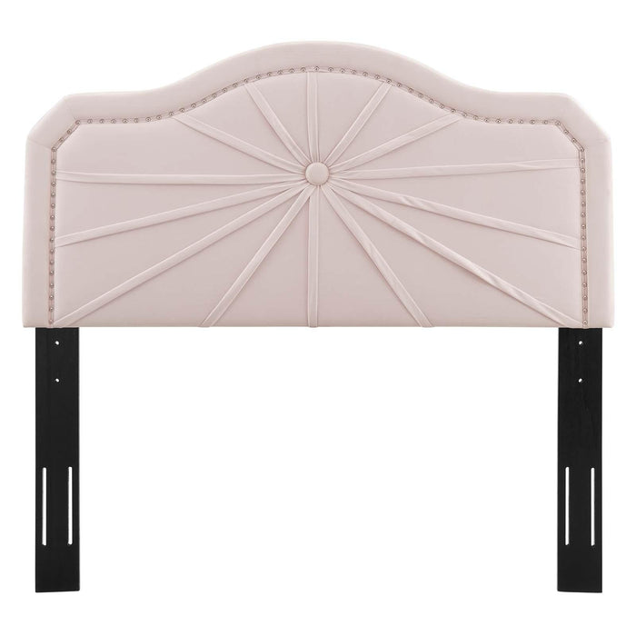 Kristin Pleated Performance Velvet Full/Queen Headboard