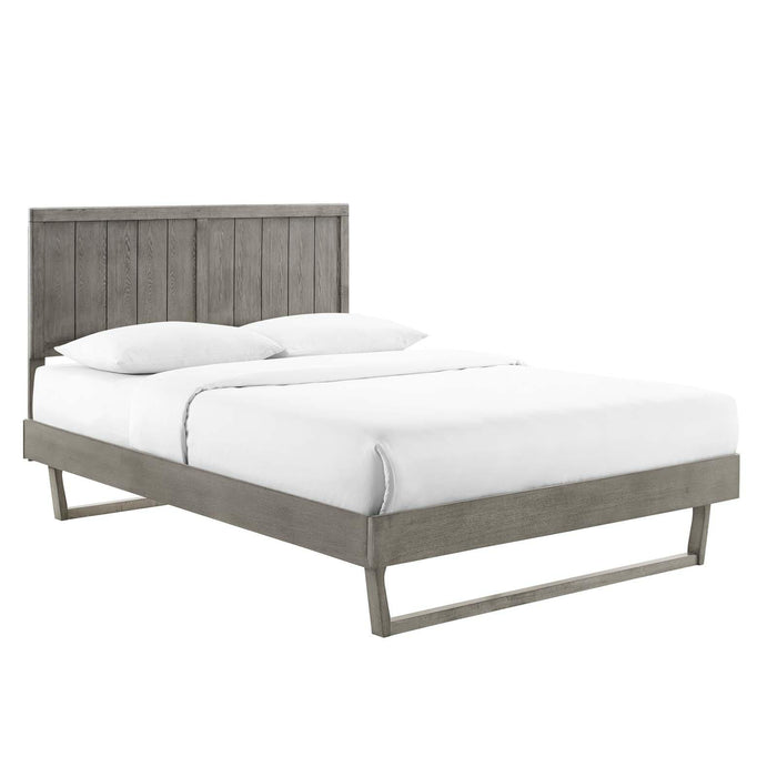 Alana King Wood Platform Bed With Angular Frame