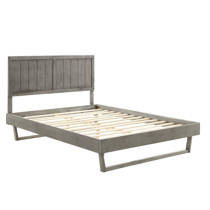 Alana Full Wood Platform Bed With Angular Frame