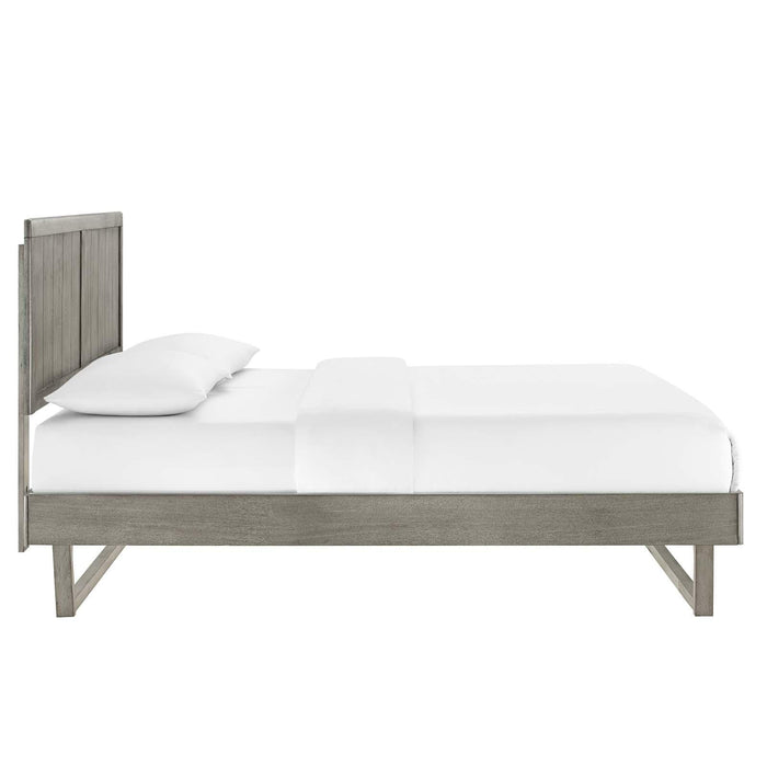 Alana King Wood Platform Bed With Angular Frame