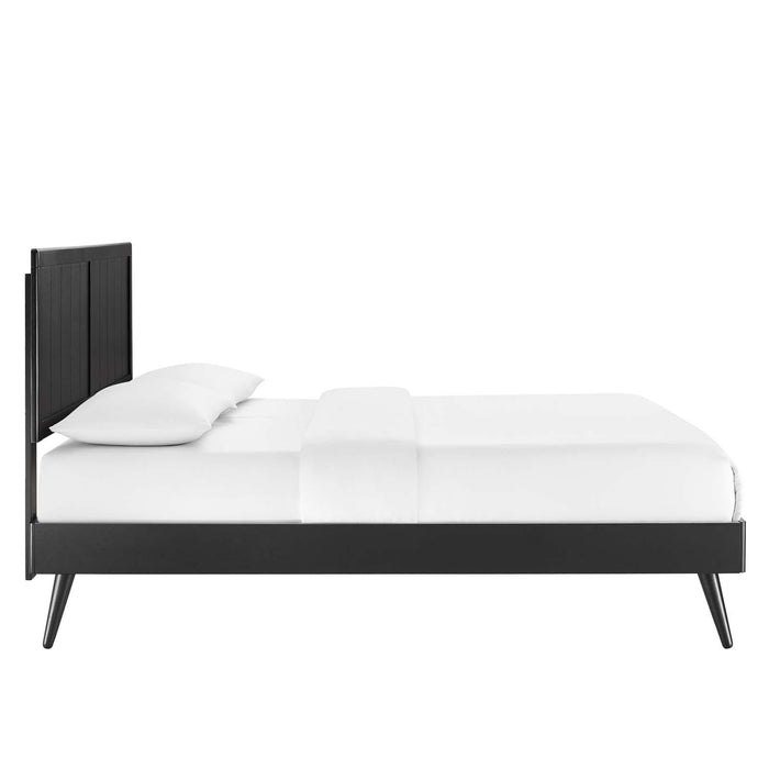 Alana Full Wood Platform Bed With Splayed Legs