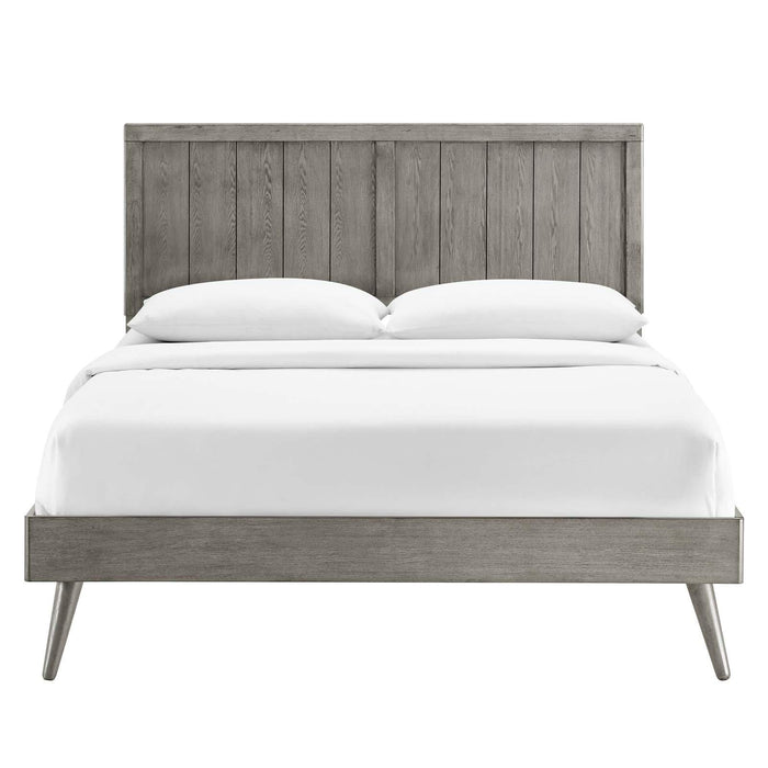 Alana Full Wood Platform Bed With Splayed Legs