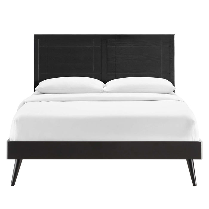 Marlee King Wood Platform Bed With Splayed Legs