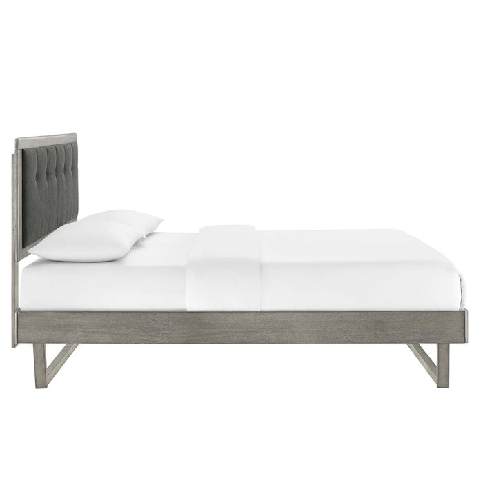 Willow Full Wood Platform Bed With Angular Frame