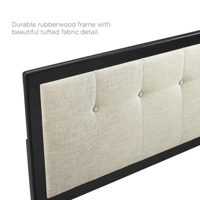 Draper Tufted Full Fabric and Wood Headboard