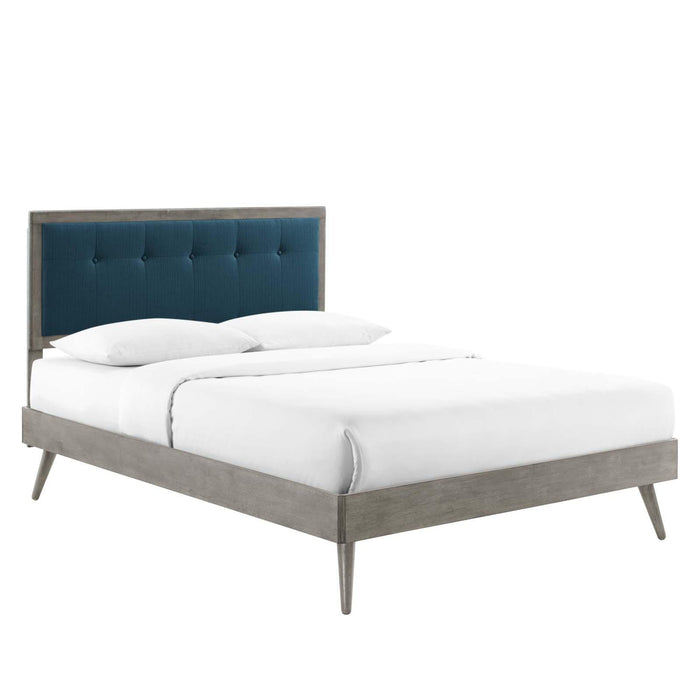 Willow Full Wood Platform Bed With Splayed Legs