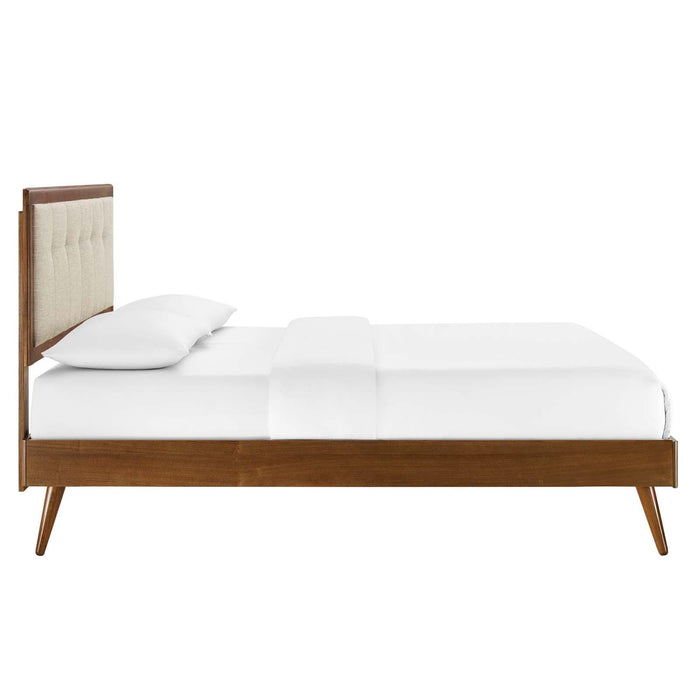 Willow Queen Wood Platform Bed With Splayed Legs