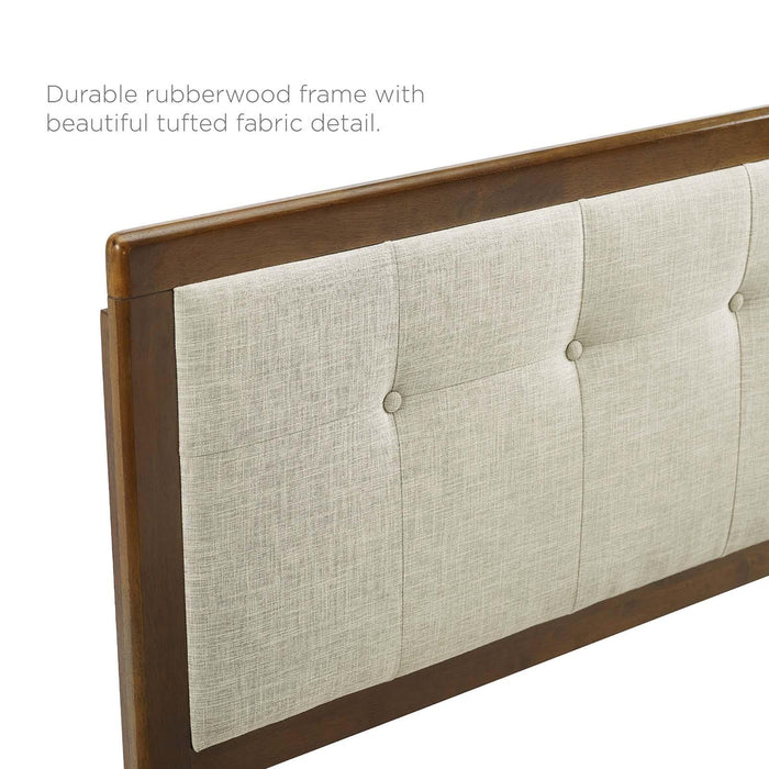 Draper Tufted Full Fabric and Wood Headboard