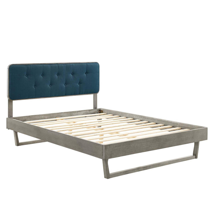 Bridgette Full Wood Platform Bed With Angular Frame