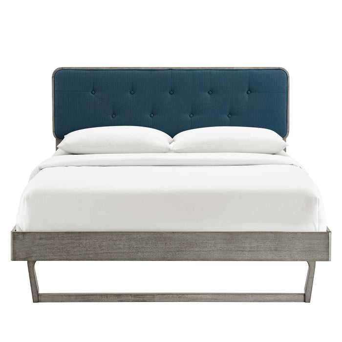 Bridgette King Wood Platform Bed With Angular Frame