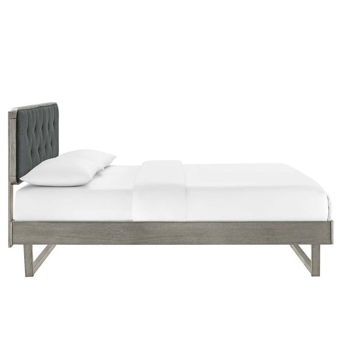 Bridgette Full Wood Platform Bed With Angular Frame