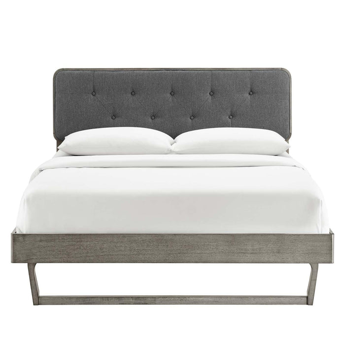 Bridgette Full Wood Platform Bed With Angular Frame