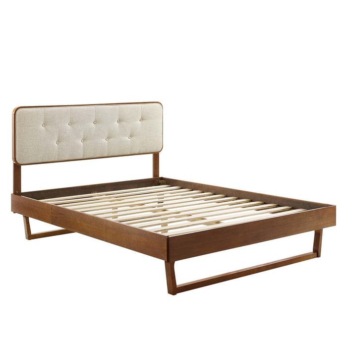 Bridgette Twin Wood Platform Bed With Angular Frame