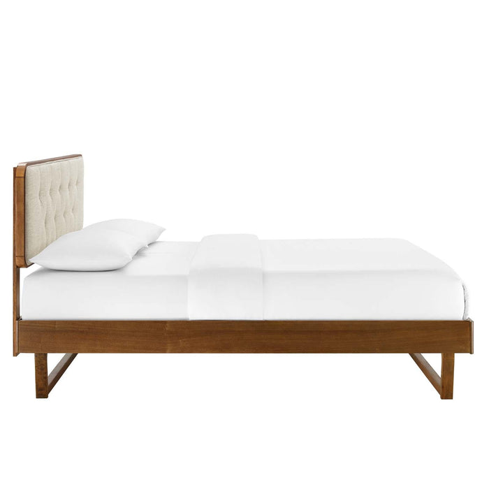 Bridgette Full Wood Platform Bed With Angular Frame