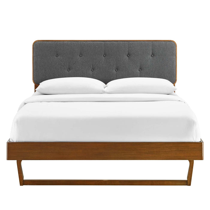 Bridgette Queen Wood Platform Bed With Angular Frame