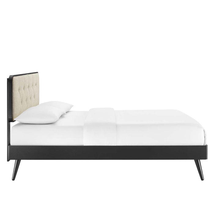 Bridgette Full Wood Platform Bed With Splayed Legs