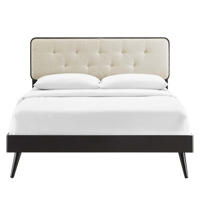 Bridgette Twin Wood Platform Bed With Splayed Legs