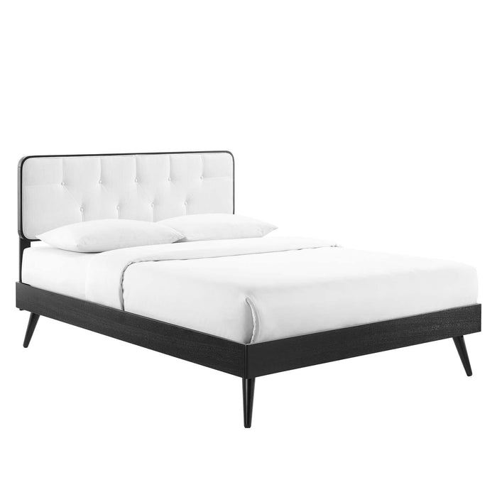 Bridgette Twin Wood Platform Bed With Splayed Legs