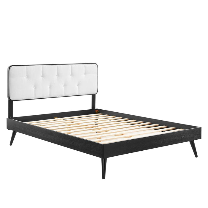 Bridgette Queen Wood Platform Bed With Splayed Legs