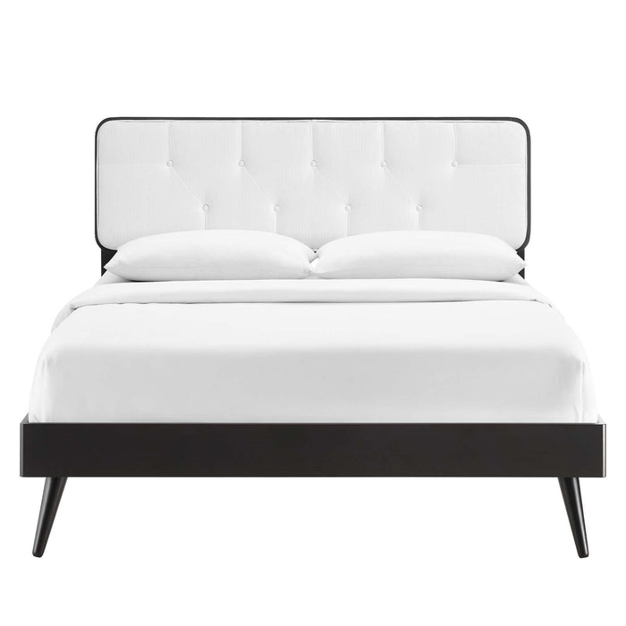 Bridgette Queen Wood Platform Bed With Splayed Legs