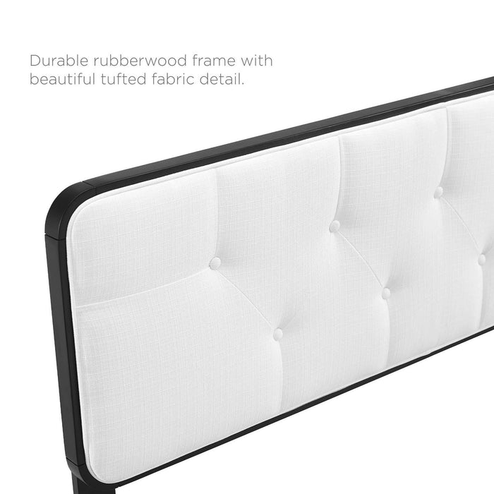 Collins Tufted Full Fabric and Wood Headboard