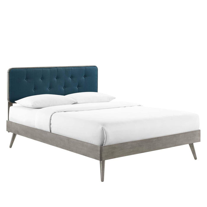 Bridgette Full Wood Platform Bed With Splayed Legs