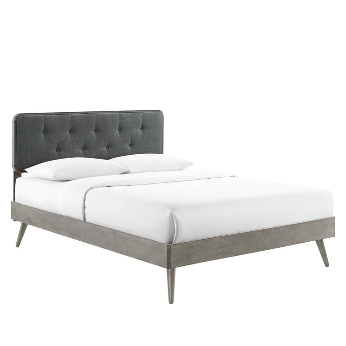 Bridgette Queen Wood Platform Bed With Splayed Legs