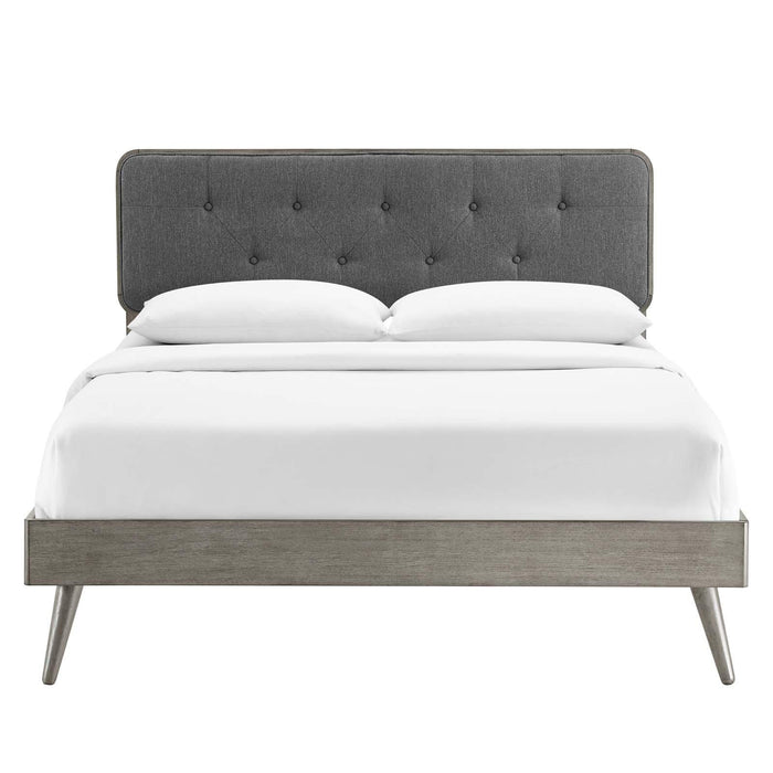 Bridgette Queen Wood Platform Bed With Splayed Legs