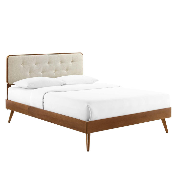 Bridgette King Wood Platform Bed With Splayed Legs