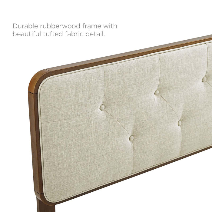 Collins Tufted Queen Fabric and Wood Headboard