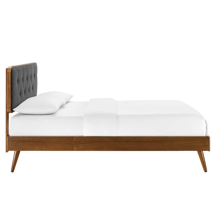 Bridgette Full Wood Platform Bed With Splayed Legs