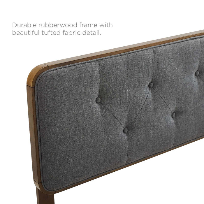 Collins Tufted Full Fabric and Wood Headboard