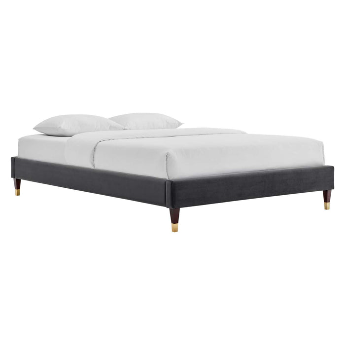 Elise Full Performance Velvet Platform Bed