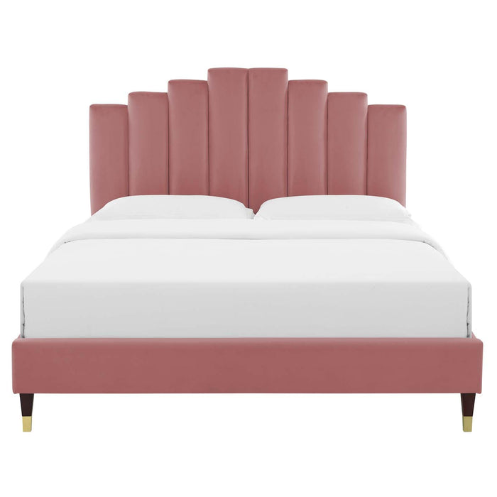 Elise Twin Performance Velvet Platform Bed