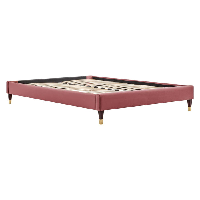 Elise Full Performance Velvet Platform Bed