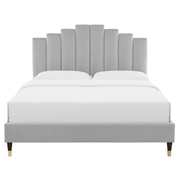 Elise King Performance Velvet Platform Bed