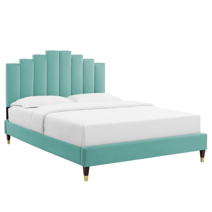 Elise King Performance Velvet Platform Bed