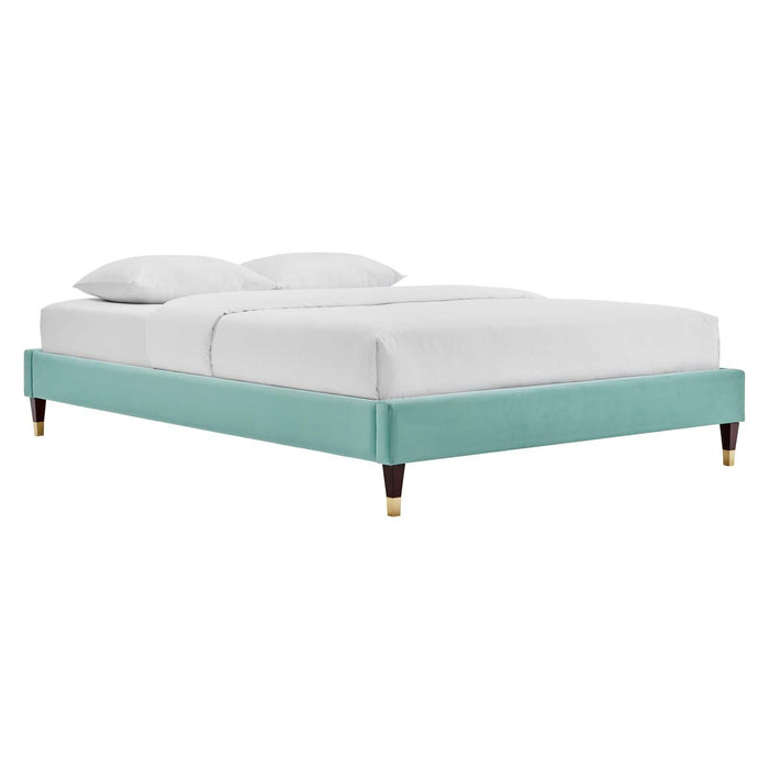 Elise Full Performance Velvet Platform Bed